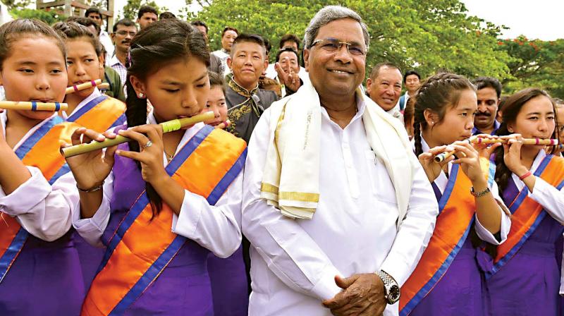 Chief Minister Siddaramaiah being welcomed at the launch of developmental works in Piriyapatna in Mysuru district on Wednesday. Chief Minister Siddaramaiah being welcomed at the launch of developmental works in Piriyapatna in Mysuru district on Wednesday.