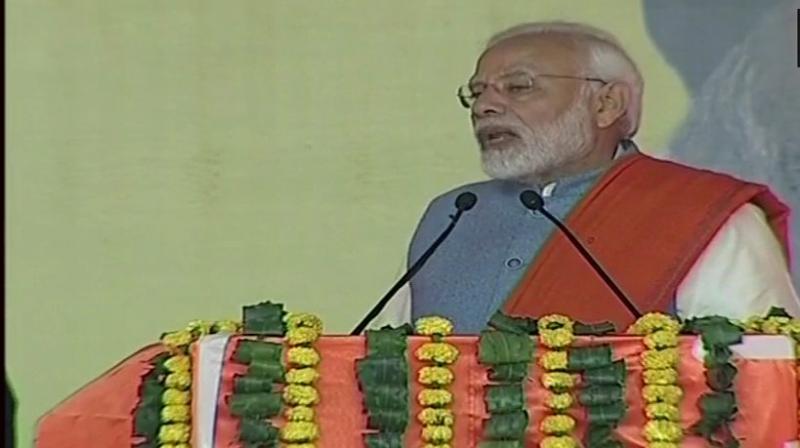 The Congress had made tall promises to farmers on loan waiver, but later deceived them, he said at a rally here. (Photo: ANI | Twitter) The Congress had made tall promises to farmers on loan waiver, but later deceived them, he said at a rally here. (Photo: ANI | Twitter)