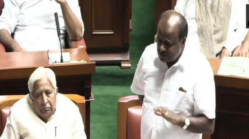 He also accused BJP of leaving the rebel Congress-JD(S) MLAs to their fate and praised the Speaker for the way in which he acted throughout the fall of the coalition government. (Photo: ANI) He also accused BJP of leaving the rebel Congress-JD(S) MLAs to their fate and praised the Speaker for the way in which he acted throughout the fall of the coalition government. (Photo: ANI)