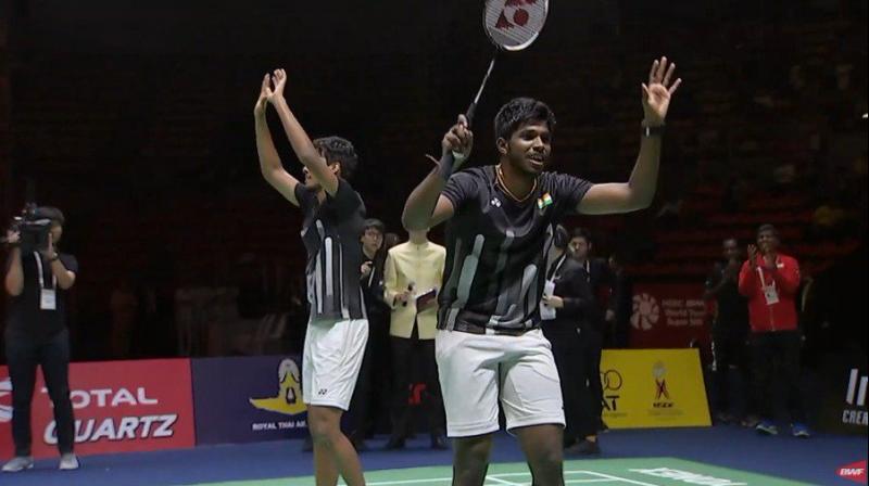 Indian men's double pair Satwiksairaj Rankireddy and Chirag Shetty defeated Chinese pair Li Jun Hui and Liu Yu Chen to win the Thailand Open title on Sunday. (Photo: Twitter/BAI Media) Indian men's double pair Satwiksairaj Rankireddy and Chirag Shetty defeated Chinese pair Li Jun Hui and Liu Yu Chen to win the Thailand Open title on Sunday. (Photo: Twitter/BAI Media)