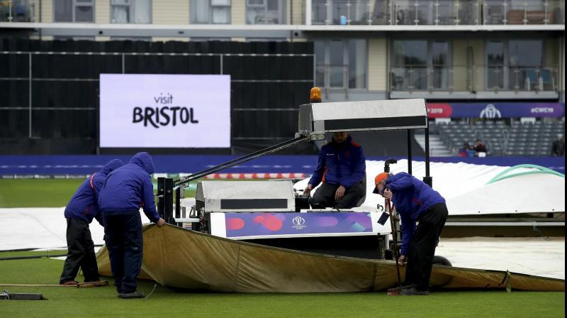 The rain eased a couple of times but only to return and thus the inspection was postponed twice. (Photo: AP) The rain eased a couple of times but only to return and thus the inspection was postponed twice. (Photo: AP)