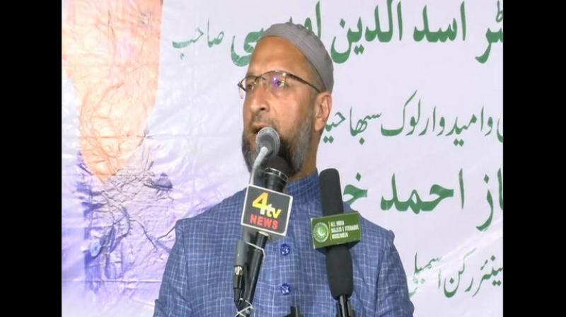 Assadudin Owaisi addressing a gathering in Hyderabad. (Photo: ANI) Assadudin Owaisi addressing a gathering in Hyderabad. (Photo: ANI)