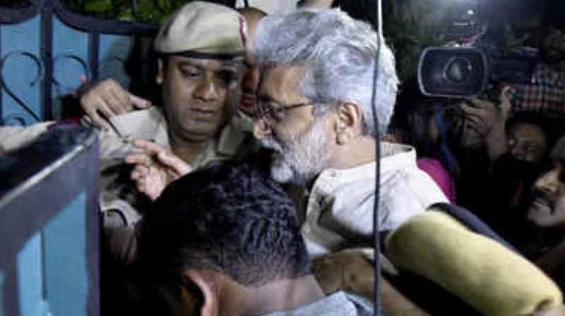 Navlakha added that he cannot forget about his co-accused and the tens of thousands of other political prisoners who remain incarcerated for their ideological convictions on account of false charges filed against them. (Photo: PTI | File) Navlakha added that he cannot forget about his co-accused and the tens of thousands of other political prisoners who remain incarcerated for their ideological convictions on account of false charges filed against them. (Photo: PTI | File)