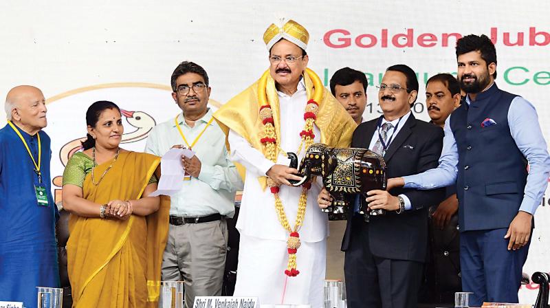 Vice-President M Venkaiah Naidu inaugurates the golden jubilee celebrations of Central Institute of Indian Languages (CIIL) in Mysuru on Saturday PTI Vice-President M Venkaiah Naidu inaugurates the golden jubilee celebrations of Central Institute of Indian Languages (CIIL) in Mysuru on Saturday PTI
