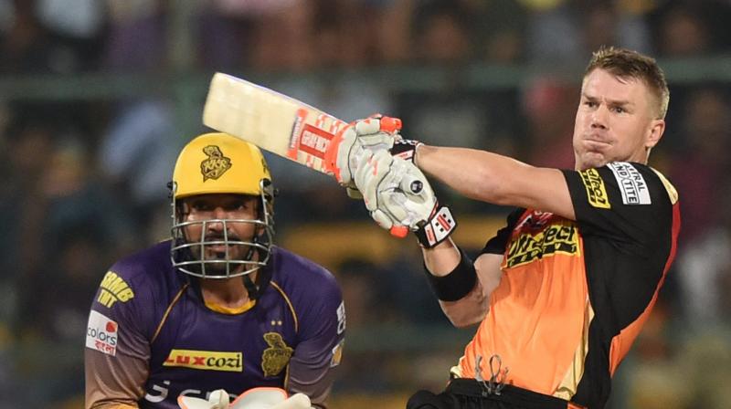 Warner is back with the Orange Army after he was not allowed to play last year by the BCCI because of his involvement in ball tampering at the Captown Test in March 2018. (Photo: PTI / File) Warner is back with the Orange Army after he was not allowed to play last year by the BCCI because of his involvement in ball tampering at the Captown Test in March 2018. (Photo: PTI / File)