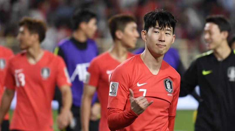 Son won the penalty converted by Hwang and fizzed in the assist for Kim to help South Korea finish top of Group C with a perfect nine points as they look to end 59 years of Asian Cup hurt. (Photo: AFP) Son won the penalty converted by Hwang and fizzed in the assist for Kim to help South Korea finish top of Group C with a perfect nine points as they look to end 59 years of Asian Cup hurt. (Photo: AFP)