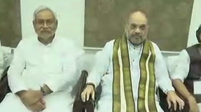 This is Amit Shah’s first Bihar visit after BJP lost the Bihar Assembly elections in 2015. (Photo: Twitter | ANI) This is Amit Shah’s first Bihar visit after BJP lost the Bihar Assembly elections in 2015. (Photo: Twitter | ANI)