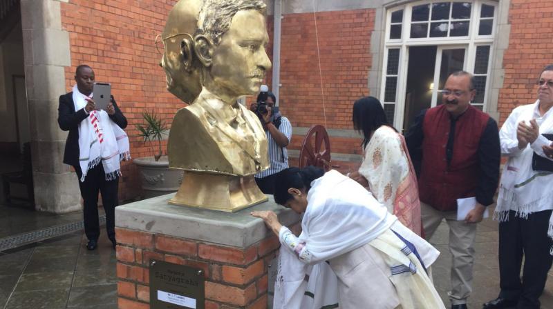 Sushma Swaraj also inaugurated The Mahatma Gandhi Digital Museum consisting of interactive screens, videos, audio commentary on the infamous incident. (Photo: Twitter/@MEAIndia) Sushma Swaraj also inaugurated The Mahatma Gandhi Digital Museum consisting of interactive screens, videos, audio commentary on the infamous incident. (Photo: Twitter/@MEAIndia)