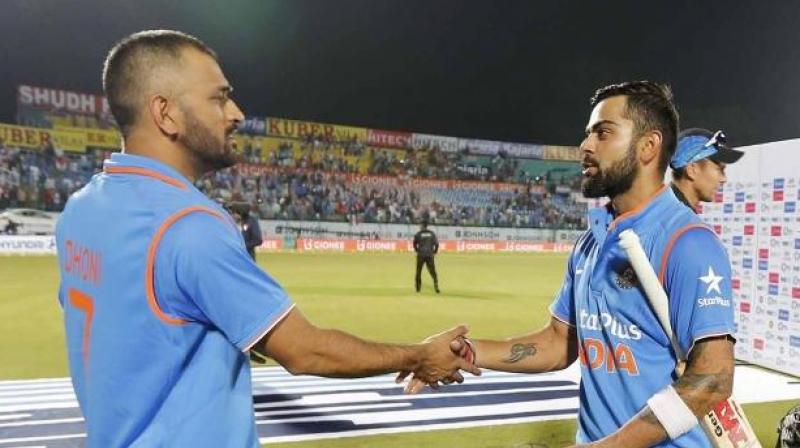 Virat Kohli's 134-ball knock was ably complemented by an under-pressure skipper MS Dhoni (80 off 91) as the duo forged a 151-run partnership off 163 balls to seal India's seven-wicket win over New Zealand. (Photo: BCCI) Virat Kohli's 134-ball knock was ably complemented by an under-pressure skipper MS Dhoni (80 off 91) as the duo forged a 151-run partnership off 163 balls to seal India's seven-wicket win over New Zealand. (Photo: BCCI)