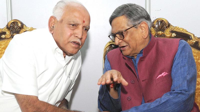 S. M. Krishna with B. S. Yeddyurappa during an event last week S. M. Krishna with B. S. Yeddyurappa during an event last week