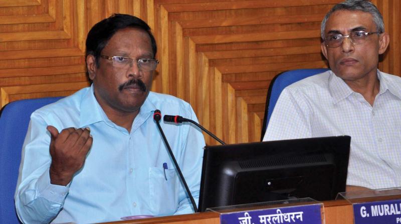 G. Muraleedharan, principal general manager, BNSL Ernakulam SSA addresses the media in Kochi on Saturday. (Photo: DC) G. Muraleedharan, principal general manager, BNSL Ernakulam SSA addresses the media in Kochi on Saturday. (Photo: DC)