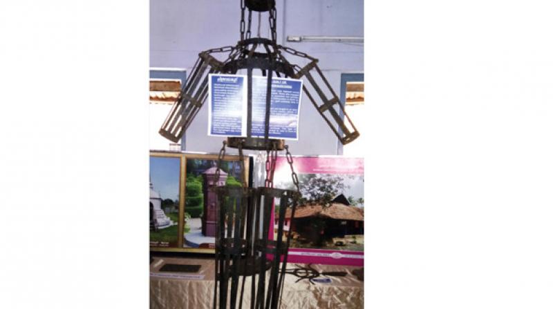 ‘Chithravadhakoodu’ being displayed at the exhibition in Thalasserry. ‘Chithravadhakoodu’ being displayed at the exhibition in Thalasserry.
