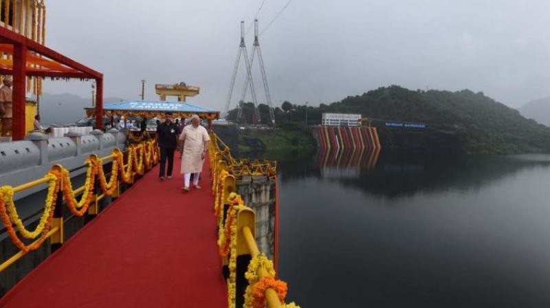 The foundation stone of the dam was laid on April 5, 1961 by the country's first prime minister Jawaharlal Nehru. (Photo: Twitter/Narendra Modi) The foundation stone of the dam was laid on April 5, 1961 by the country's first prime minister Jawaharlal Nehru. (Photo: Twitter/Narendra Modi)