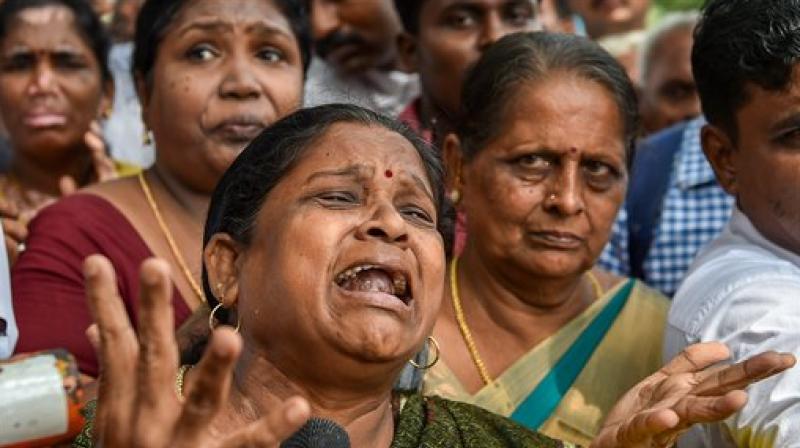 The 94-year-old leader, a five-time chief minister of Tamil Nadu, breathed his last at Kauvery Hospital in downtown Chennai at 6:10 pm on Tuesday. (Photo: File | PTI) The 94-year-old leader, a five-time chief minister of Tamil Nadu, breathed his last at Kauvery Hospital in downtown Chennai at 6:10 pm on Tuesday. (Photo: File | PTI)