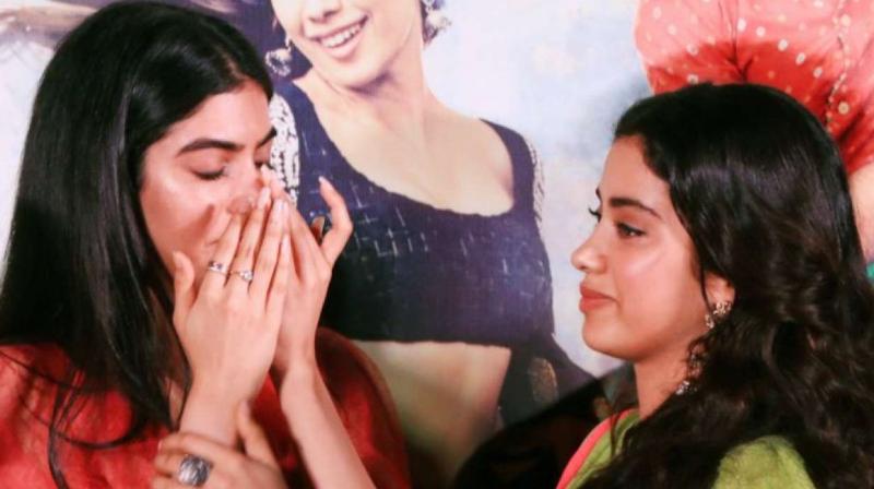 Khushi and Janhvi Kapoor at 'Dhadak' trailer launch. Khushi and Janhvi Kapoor at 'Dhadak' trailer launch.