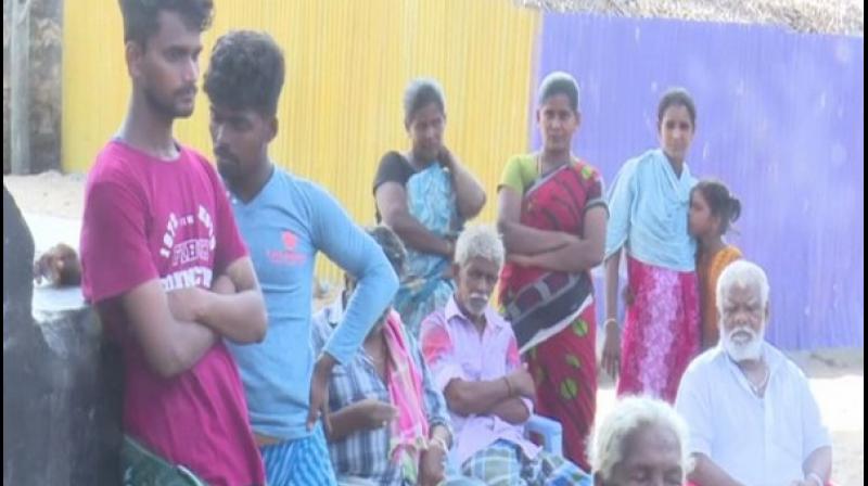 The families of the missing fishermen are demanding help from the authorities in the search operation. (Photo: ANI) The families of the missing fishermen are demanding help from the authorities in the search operation. (Photo: ANI)