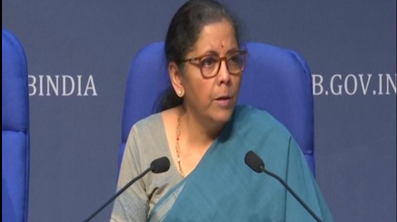 Centre increased borrowing limit for states from three to five per cent for 2020-21 only, Union Finance Minister Nirmala Sitharaman announced on Sunday. (ANI Photo)