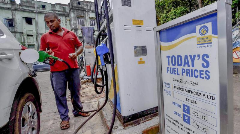 Petrol price on Wednesday was hiked by 55 paise per litre and diesel by 60 paise a litre. (PTI Photo)