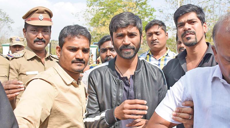 Actor Dhanush is seen visiting the Madurai Bench of the Madras high court at Madurai on Tuesday (Photo: DC) Actor Dhanush is seen visiting the Madurai Bench of the Madras high court at Madurai on Tuesday (Photo: DC)