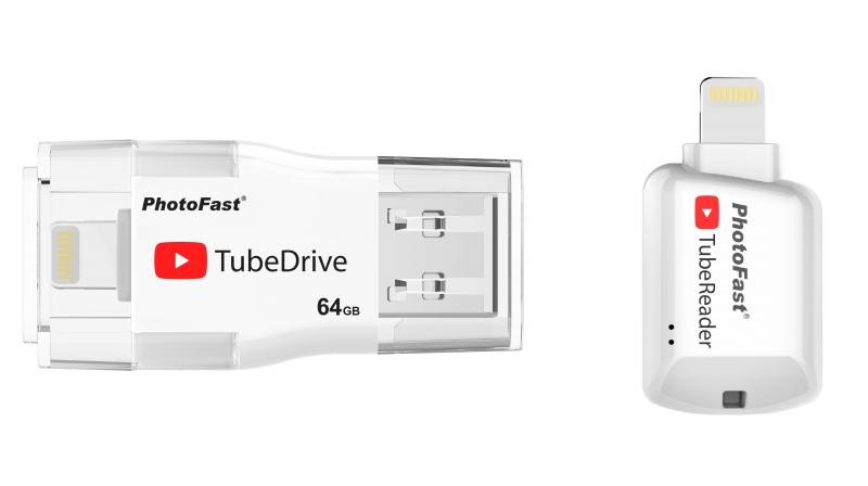 The TubeDrive also acts as a connector to charge the Apple device via a laptop with USB 3.1. The TubeDrive also acts as a connector to charge the Apple device via a laptop with USB 3.1.