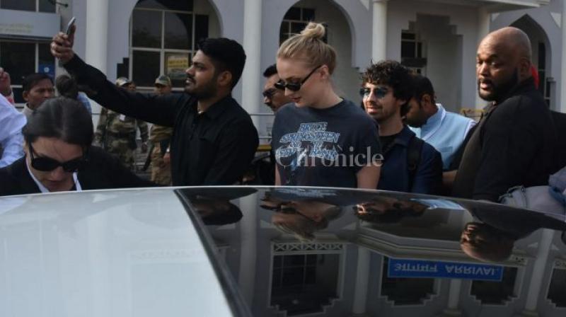 Joe Jonas and Sophie Turner before Nickyanka wedding. Joe Jonas and Sophie Turner before Nickyanka wedding.