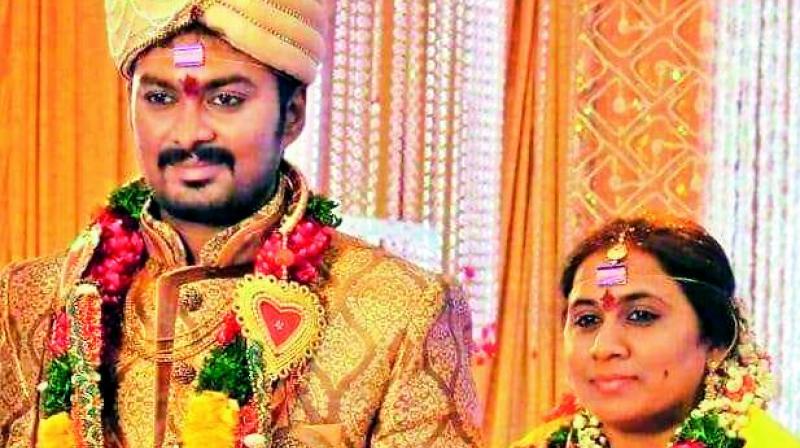 Madhu Prakash and his wife Bharathi Madhu Prakash and his wife Bharathi