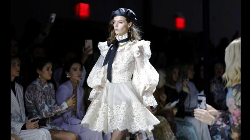 A stunning chic look by Zimmermann for a modern day spy at NYFW 2019. (Photo: AP) A stunning chic look by Zimmermann for a modern day spy at NYFW 2019. (Photo: AP)