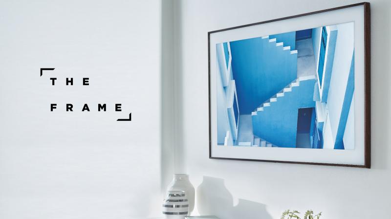 When switched off, the Frame’s display transforms into a work of art despite turning black like conventional TVs. When switched off, the Frame’s display transforms into a work of art despite turning black like conventional TVs.