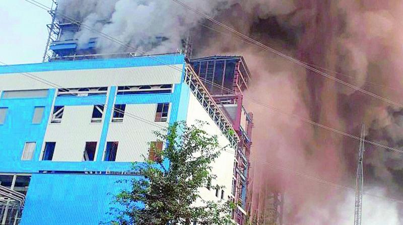 Smoke billows out of NTPC plant in Rae Bareli on Wednesday. (Photo: PTI) Smoke billows out of NTPC plant in Rae Bareli on Wednesday. (Photo: PTI)