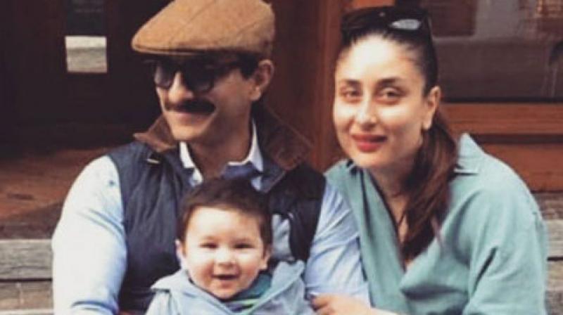 Saif Ali Khan with Kareena Kapoor Khan and Taimur. Saif Ali Khan with Kareena Kapoor Khan and Taimur.