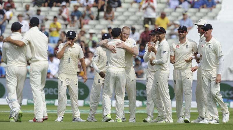 Ben Stokes took three wickets on Saturday, including the prize scalp of India captain Virat Kohli, as England won the first Test by 31 runs in a thrilling finish at Edgbaston. (Photo: AP) Ben Stokes took three wickets on Saturday, including the prize scalp of India captain Virat Kohli, as England won the first Test by 31 runs in a thrilling finish at Edgbaston. (Photo: AP)