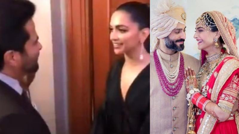 (Left) Screegrab from Deepika Padukone’s video with Anil Kapoor, (right) Sonam K Ahuja and Anand S Ahuja (Left) Screegrab from Deepika Padukone’s video with Anil Kapoor, (right) Sonam K Ahuja and Anand S Ahuja