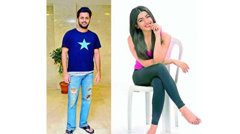 Nithiin and Rashmika Mandanna Nithiin and Rashmika Mandanna