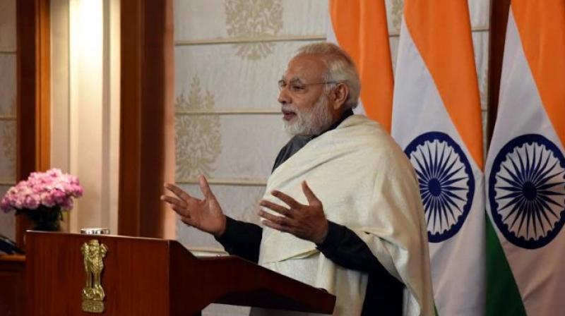 Prime Minister Narendra Modi delivers his address on the occasion of the curtain raiser ceremony of the commemoration of Prof SN Bose’s 125th birth anniversary. (Photo: Twitter | @PIB_India) Prime Minister Narendra Modi delivers his address on the occasion of the curtain raiser ceremony of the commemoration of Prof SN Bose’s 125th birth anniversary. (Photo: Twitter | @PIB_India)