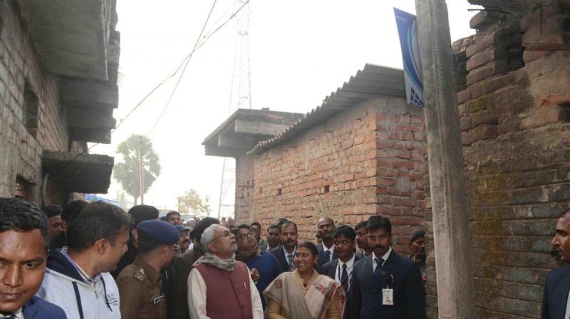 Nitish Kumar takes stock of development work during Vikas Samiksha Yatra. (Photo: Twitter | @NitishKumar) Nitish Kumar takes stock of development work during Vikas Samiksha Yatra. (Photo: Twitter | @NitishKumar)