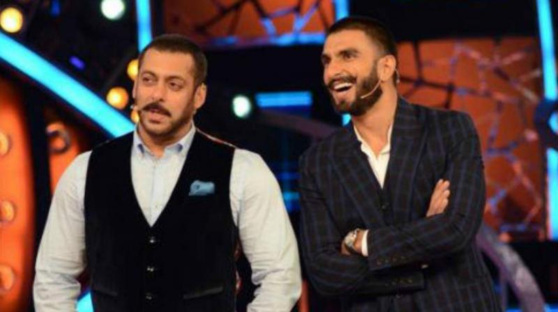 Ranveer Singh with Salman Khan. Ranveer Singh with Salman Khan.