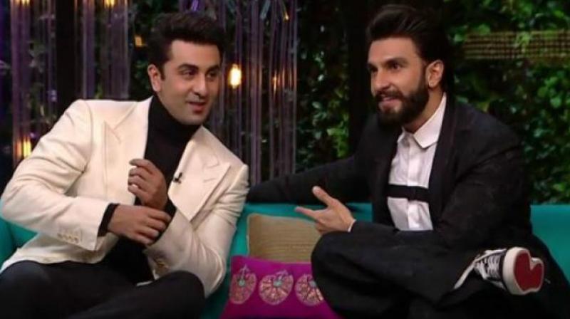 Ranveer Singh and Ranbir Kapoor on Koffee With Karan. (Photo courtesy: Star World) Ranveer Singh and Ranbir Kapoor on Koffee With Karan. (Photo courtesy: Star World)