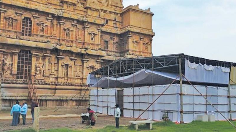 The shed put up for the programme at Big Temple. (Photo: By special arrangement ) The shed put up for the programme at Big Temple. (Photo: By special arrangement )