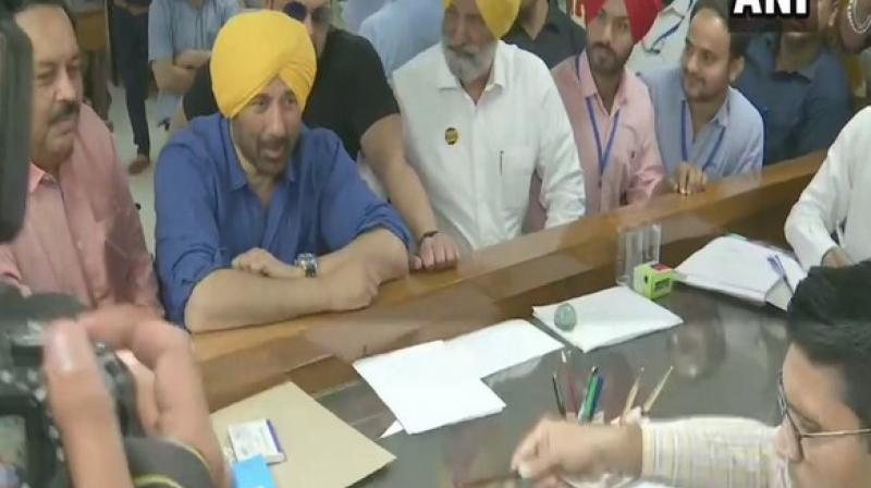 Deol was inducted into the party on April 23 in New Delhi in the presence of Union ministers Nirmala Sitharaman and Piyush Goyal. (Photo: ANI) Deol was inducted into the party on April 23 in New Delhi in the presence of Union ministers Nirmala Sitharaman and Piyush Goyal. (Photo: ANI)
