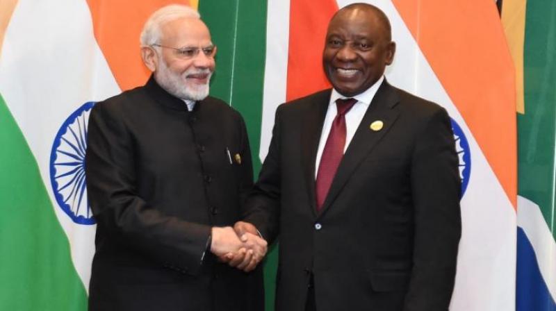 Prime Minister Narendra Modi and South African President Cyril Ramaphosa (Photo: Twitter | @PresidencyZA) Prime Minister Narendra Modi and South African President Cyril Ramaphosa (Photo: Twitter | @PresidencyZA)