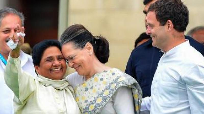 BSP Chief Mayawati will be meeting Congress President Rahul Gandhi and UPA chairperson Sonia Gandhi on Monday. (Photo: PTI) BSP Chief Mayawati will be meeting Congress President Rahul Gandhi and UPA chairperson Sonia Gandhi on Monday. (Photo: PTI)