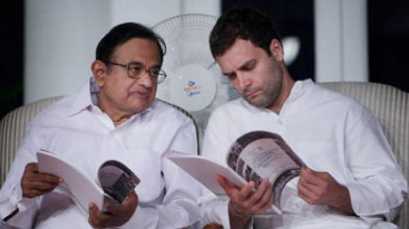 Congress president Rahul Gandhi along with senior leader P Chidambaram. (Photo: PTI) Congress president Rahul Gandhi along with senior leader P Chidambaram. (Photo: PTI)
