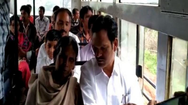 Phalguna, while going to attend a program in the tribal area of Pedabayalu, boarded an Andhra Pradesh State Road Transport Corporation (APSRTC) bus in Visakhapatnam district of the state. (Photo: ANI) Phalguna, while going to attend a program in the tribal area of Pedabayalu, boarded an Andhra Pradesh State Road Transport Corporation (APSRTC) bus in Visakhapatnam district of the state. (Photo: ANI)