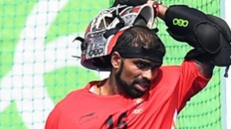 PR Sreejesh, who was badly missed by the team in the just- concluded Hockey World League Semi-Final in London, went under the knife earlier this month in Mumbai after he sustained a ligament tear in his right knee during the Sultan Azlan Shah Cup in April-May this year.(Photo: AFP) PR Sreejesh, who was badly missed by the team in the just- concluded Hockey World League Semi-Final in London, went under the knife earlier this month in Mumbai after he sustained a ligament tear in his right knee during the Sultan Azlan Shah Cup in April-May this year.(Photo: AFP)