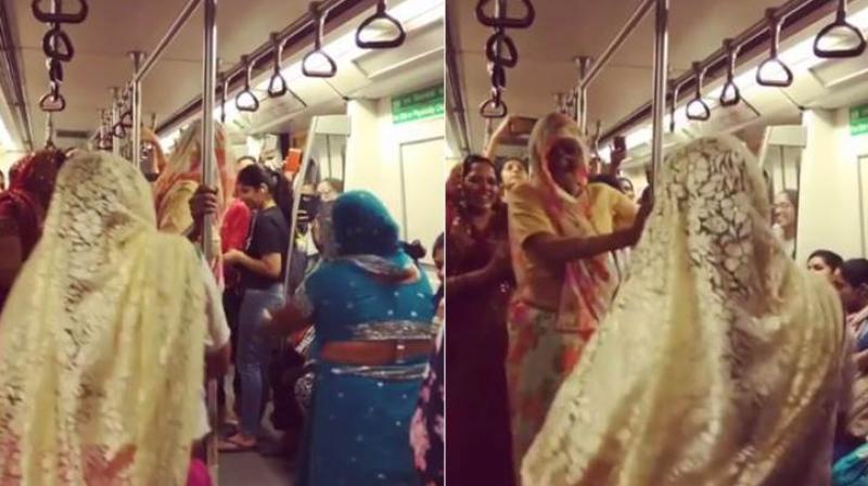 Ritika Dahiya recorded and uploaded a video of the saree-clad women’s fun performance on her social media account. (Credit: Facebook) Ritika Dahiya recorded and uploaded a video of the saree-clad women’s fun performance on her social media account. (Credit: Facebook)