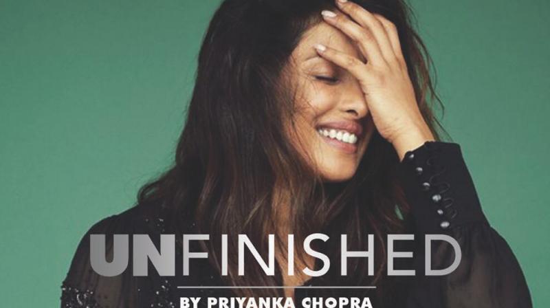 Priyanka Chopra on ‘Unfinished’ cover. Priyanka Chopra on ‘Unfinished’ cover.