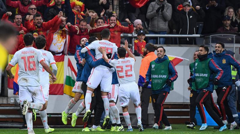 Rodrigo came off the bench to score a dramatic injury-time leveller in a 1-1 draw in Stockholm, sparking wild celebrations on the touchline. (Photo: AFP) Rodrigo came off the bench to score a dramatic injury-time leveller in a 1-1 draw in Stockholm, sparking wild celebrations on the touchline. (Photo: AFP)
