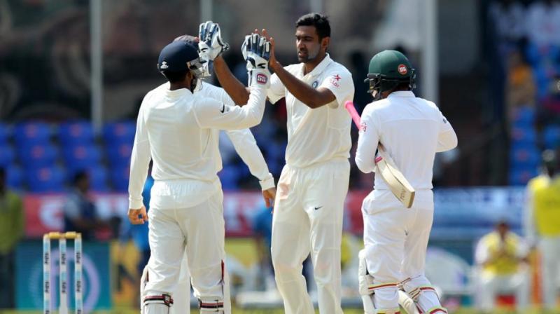 Ravichandran Ashwin got two important wickets in the first innings of India’s one-off Test against Bangladesh. (Photo: BCCI) Ravichandran Ashwin got two important wickets in the first innings of India’s one-off Test against Bangladesh. (Photo: BCCI)