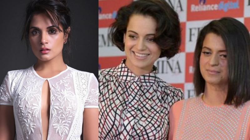 Richa Chadha and Kangana Ranaut-Rangoli Chandel. Richa Chadha and Kangana Ranaut-Rangoli Chandel.