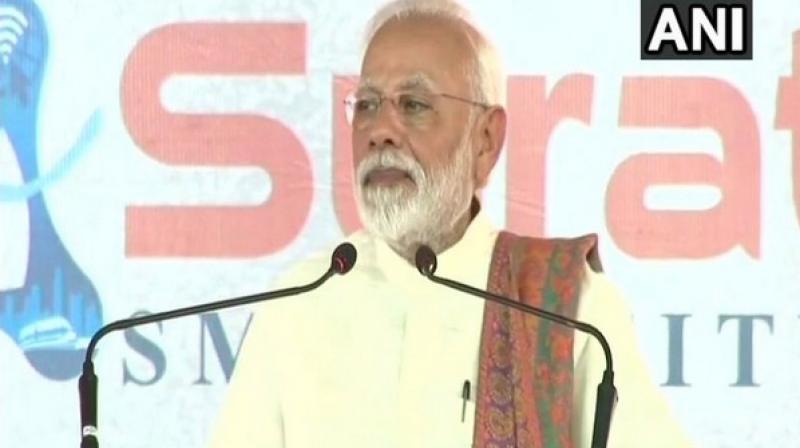 ‘The change that people are witnessing in India is because of the power of the vote and not the power of Modi,’ Prime Minister Narendra Modi said at the event. (Photo: ANI) ‘The change that people are witnessing in India is because of the power of the vote and not the power of Modi,’ Prime Minister Narendra Modi said at the event. (Photo: ANI)
